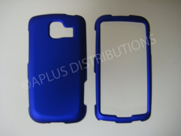 New Blue Rubberized Hard Protective Cover For LG Optimus S LS670 - (0053)