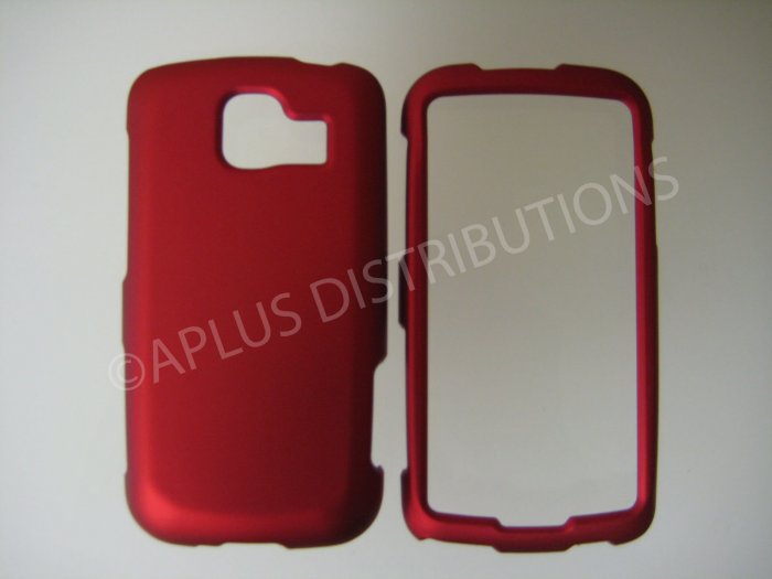 New Red Rubberized Hard Protective Cover For LG Optimus S LS670 - (0054)