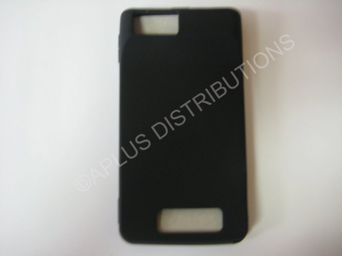 New Black Solid Color Silicone Skin Case For Motorola Droid X MB810 - (0006)