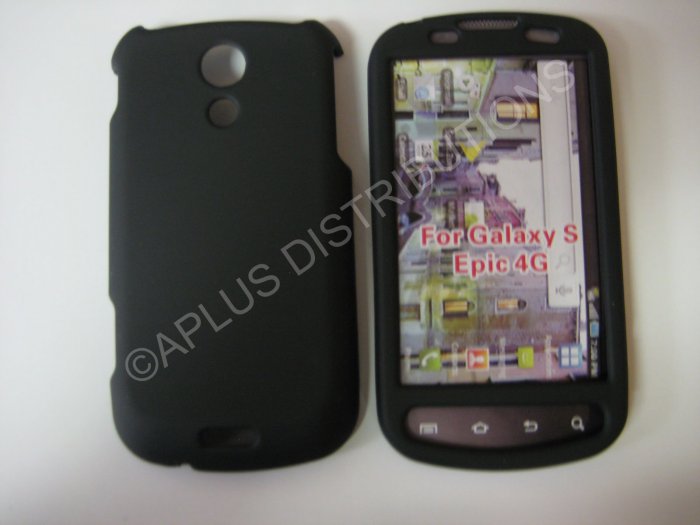 New Black Rubberized Hard Protective Cover For Samsung Epic 4G - (0051)