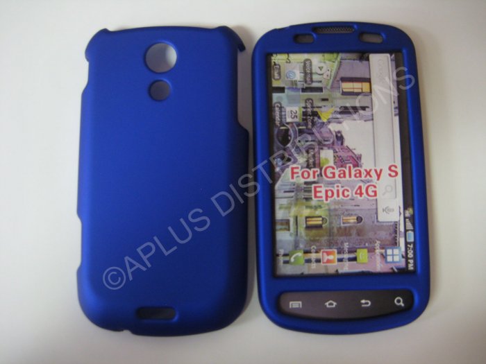 New Blue Rubberized Hard Protective Cover For Samsung Epic 4G - (0053)