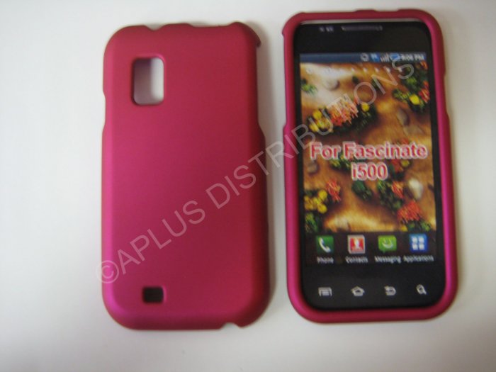 New Hot Pink Rubberized Hard Protective Cover For Samsung Fascinate I500 - (0055)
