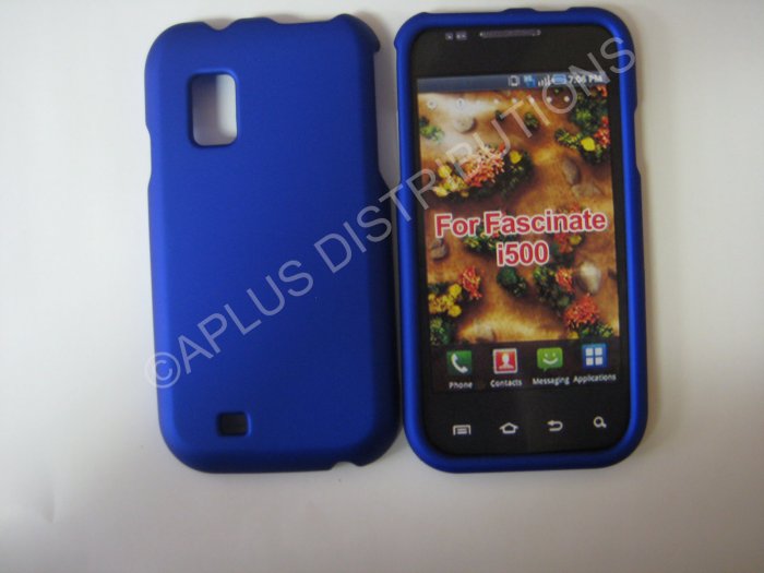 New Blue Rubberized Hard Protective Cover For Samsung Fascinate I500 - (0053)