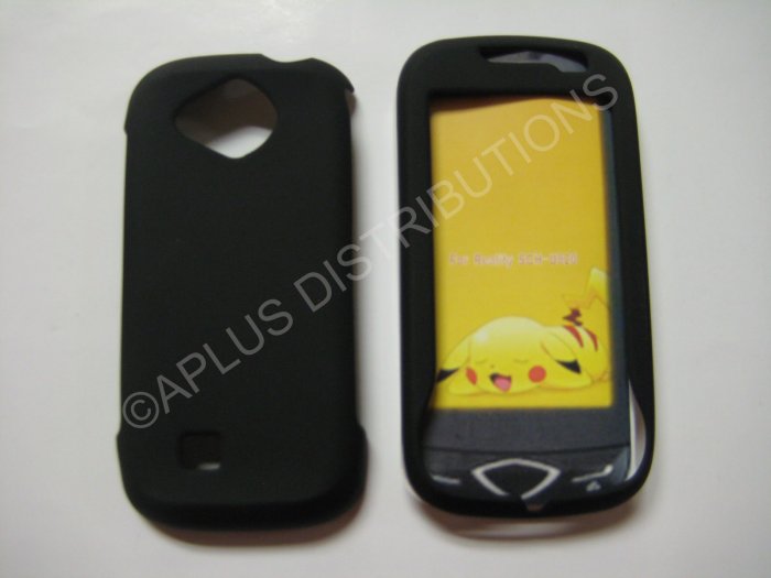 New Black Rubberized Hard Protective Cover For Samsung Reality U820 - (0051)