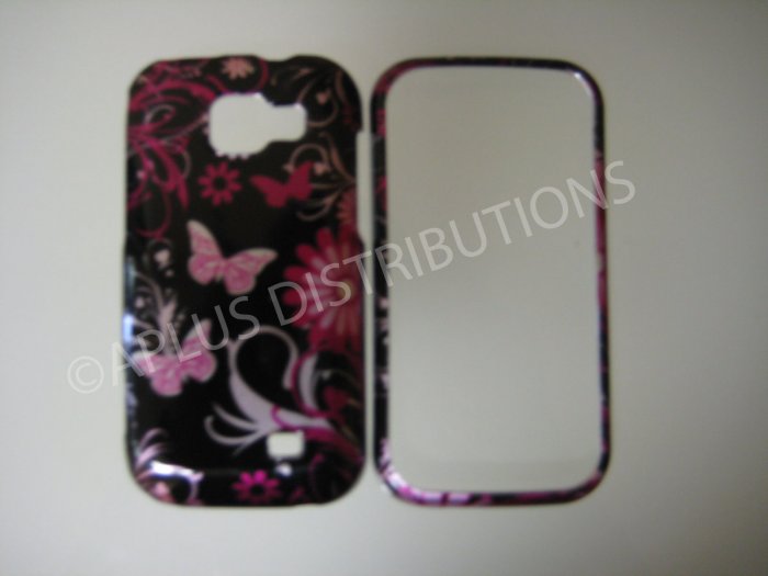 New Pink 3D Butterfly Hard Protective Cover For Samsung Transform M920 - (0012)