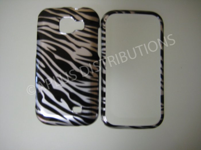 New Black Metallic Zebra Design Hard Protective Cover For Samsung Transform M920 - (0003)