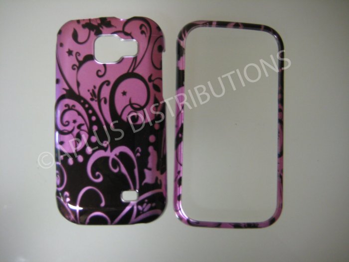 New Purple Swirlz Hard Protective Cover For Samsung Transform M920 - (0024)