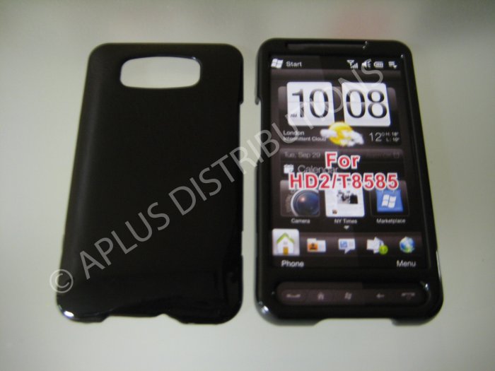 New Black Solid Color Hard Protective Cover For HTC HD2 - (0062)
