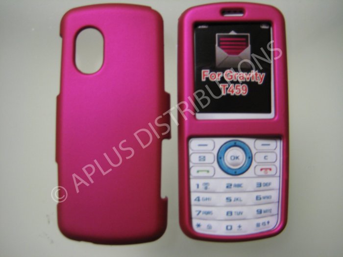 New Hot Pink Rubberized Hard Protective Cover For Samsung Gravity T459 - (0055)
