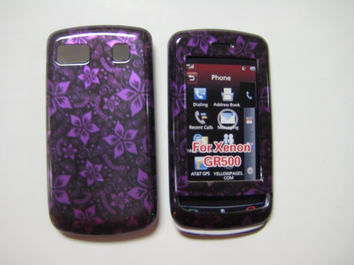 New Purple 3D Flower Hard Protective Cover For LG Xenon GS505 - (0006)