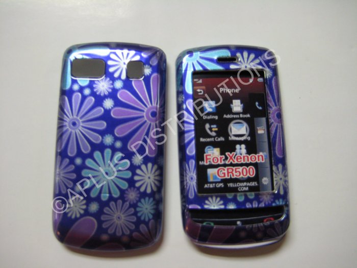 New Blue Groovy Flower Power Hard Protective Cover For LG Xenon GR500 - (0016)