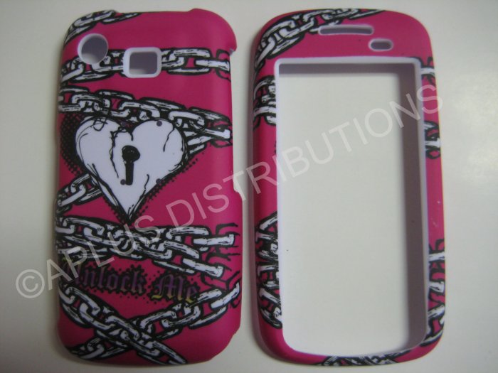 New White Heart With Chain Hard Protective Cover For Samsung Impression A877 - (0020)