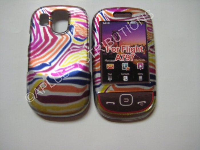 New Multi-Color Metallic Zebra Design Hard Protective Cover For Samsung Flight A797 - (0017)