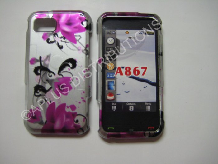 New Pink 3D Flower Hard Protective Cover For Samsung Eternity A867 - (0011)