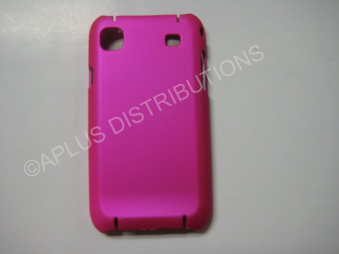 New Hot Pink Rubberized Hard Protective Cover For Samsung Galaxy S I9000 - (0055)
