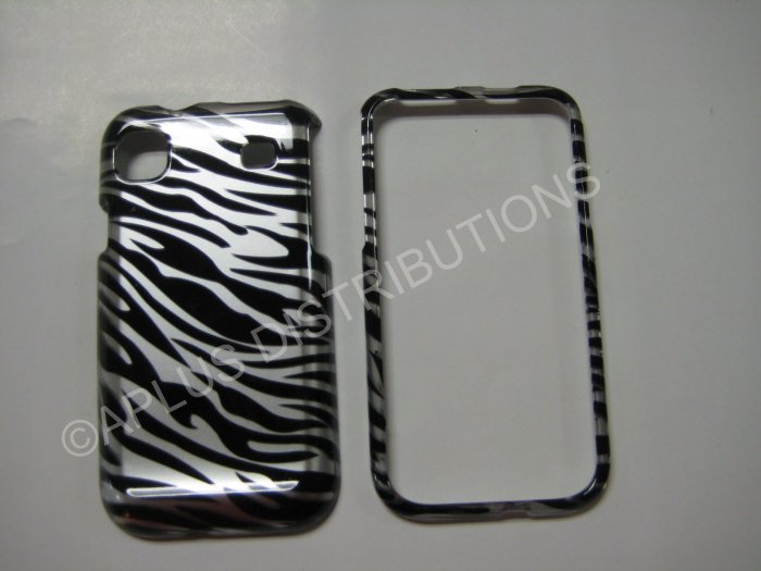 NEW ZEBRA METALLIC DESIGN HARD PROTECTIVE COVER FOR SAMSUNG GALAXY I9000-BLACK/SILVER