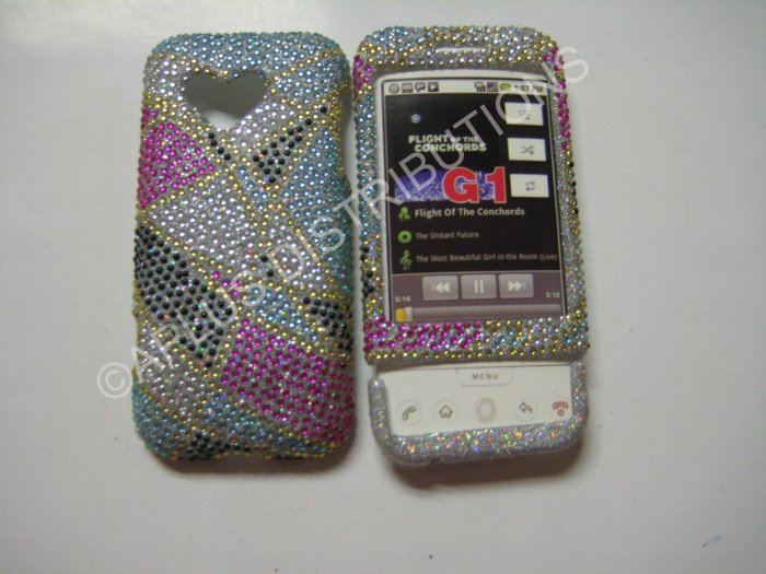 New Multi-Color Abstract Triangle Bling Diamond Case For HTC G1 Dream - (0008)