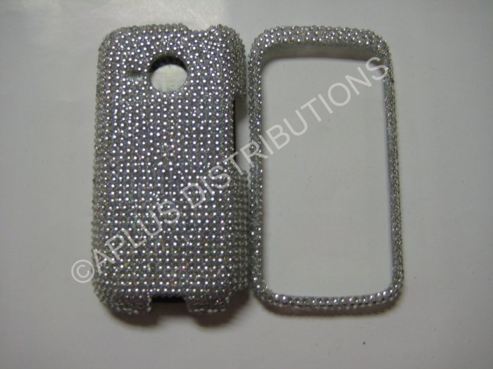 New Silver Solid Crystal Bling Diamond Case For HTC Droid Eris 6200 - (0004)