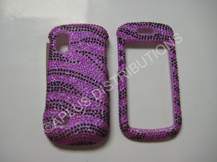 New Hot Pink Zebra Design Bling Diamond Case For Samsung Solstice A887 - (0003)