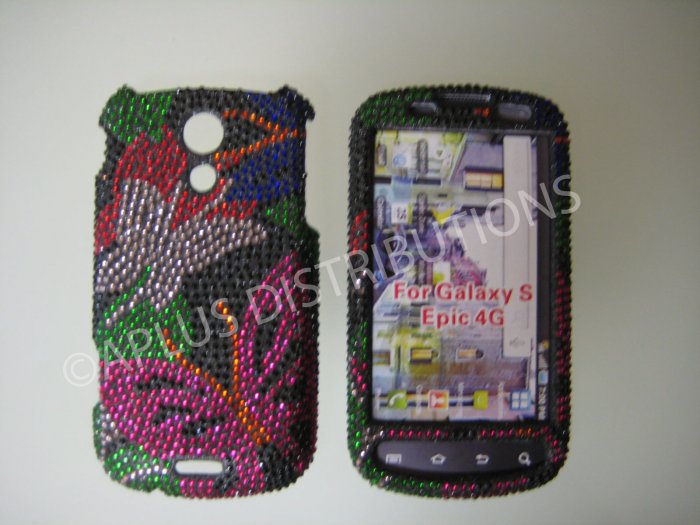 New Black 3D Butterfly Bling Diamond Case For Samsung Epic 4G - (0021)