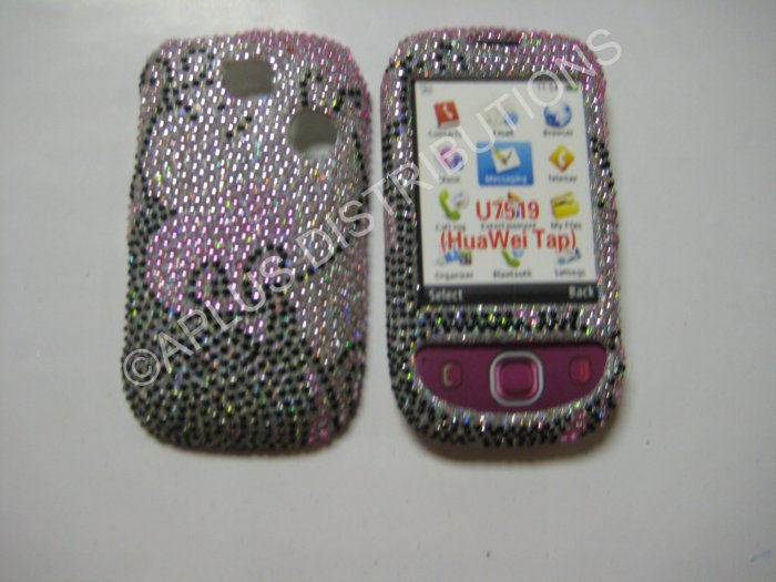 New Black Swirlz Design Bling Diamond Case For T-Mobile Tap - (0007)