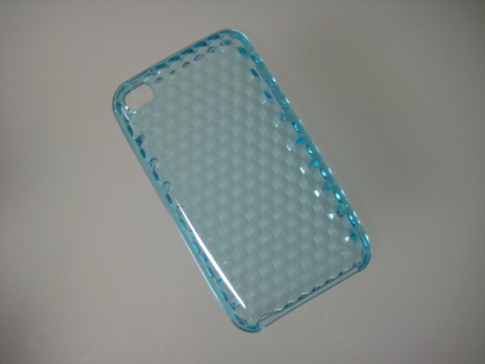 NEW FOR IPOD TOUCH 4TH GENERATION TRANSPARENT DIAMOND CUT PATTERN-LIGHT BLUE