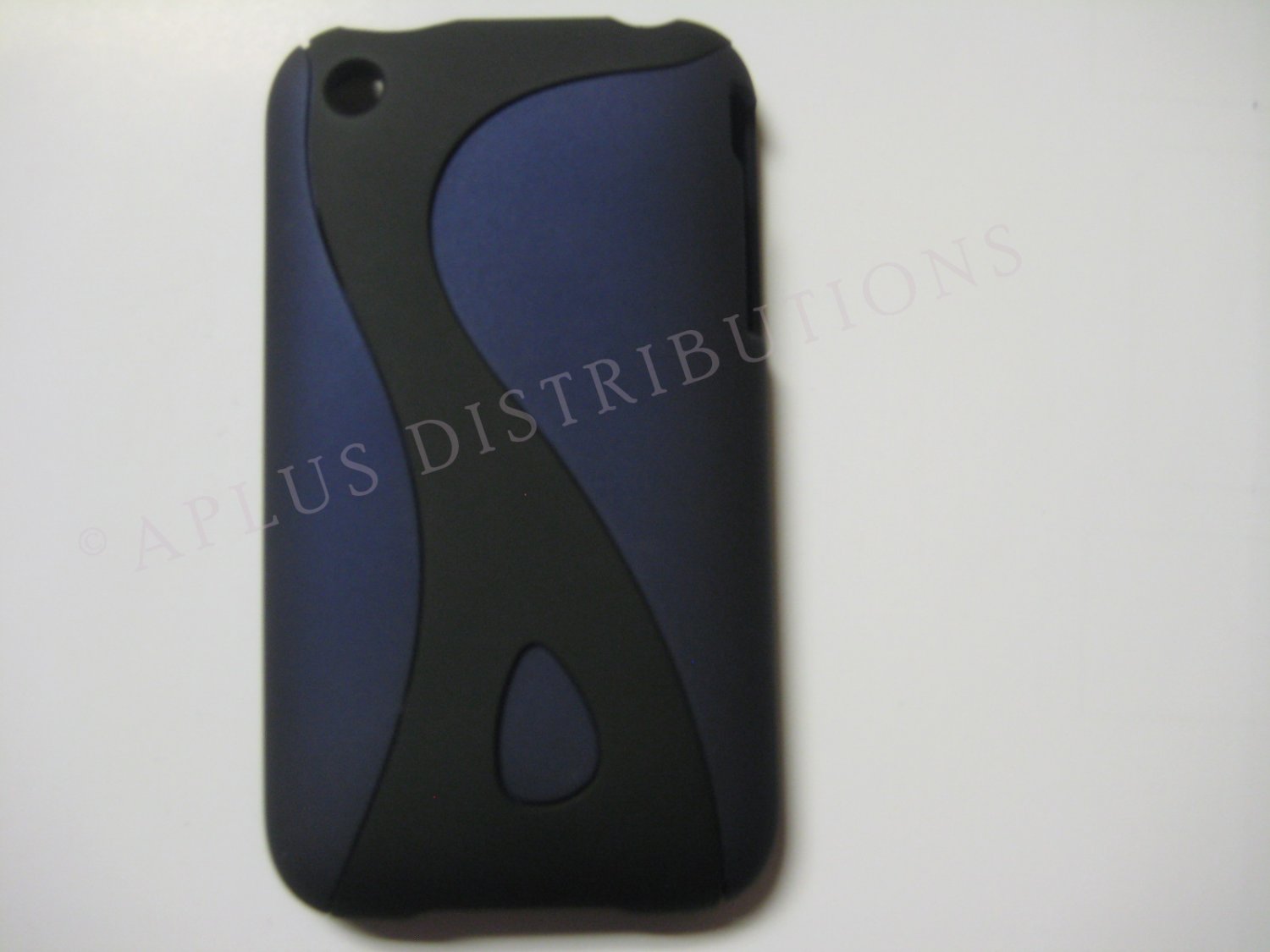 New Navy Blue Rubberized Twist Design Hard Protective Cover For iPhone 3G 3GS - (0103)