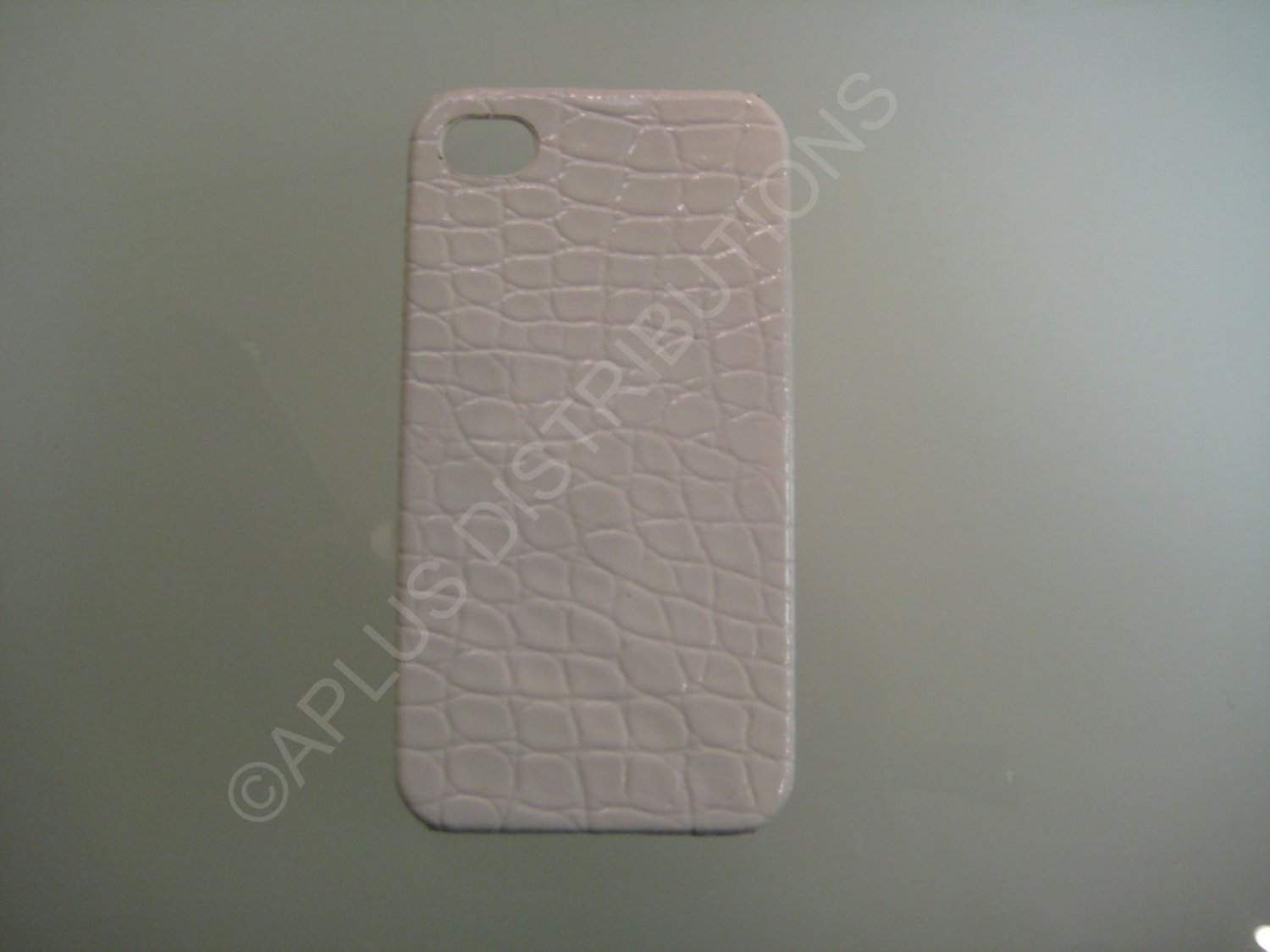New White Alligator Skin Pattern Hard Protective Cover For iPhone 4 - (0048)