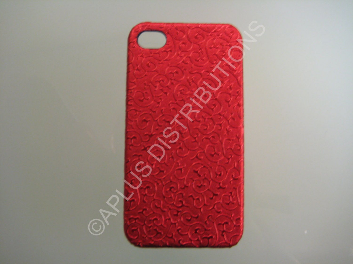 New Red Ornate Vines Design Hard Protective Cover For iPhone 4 - (0086)