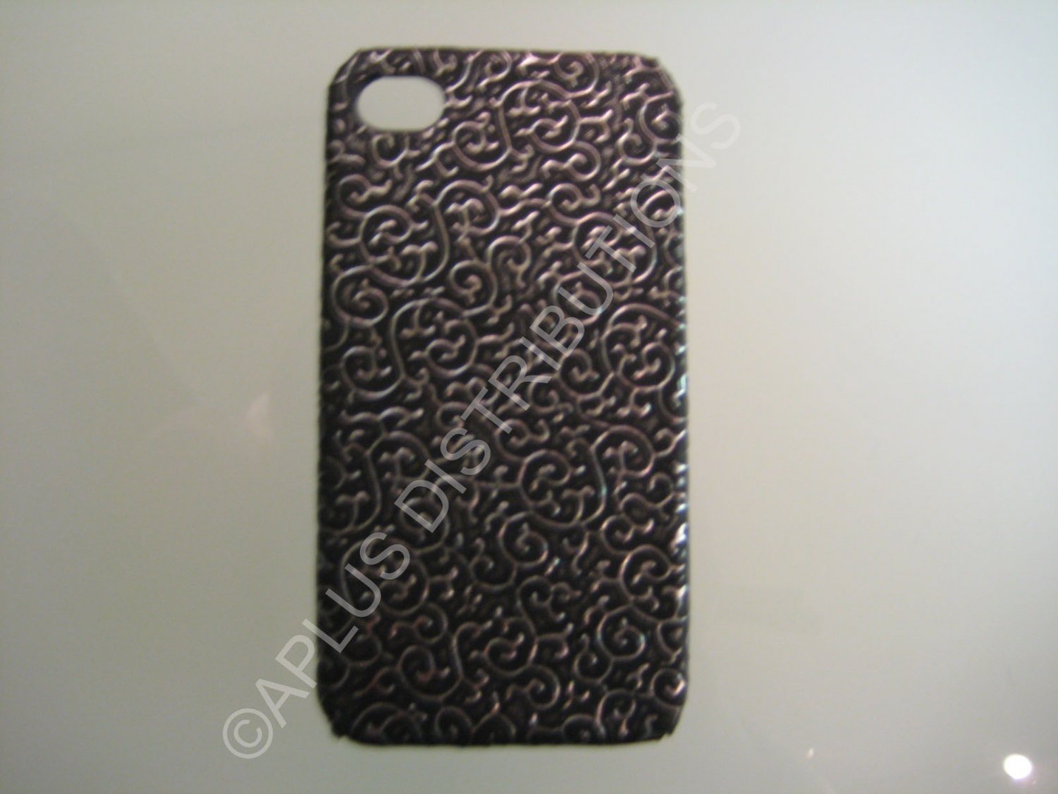 New Black Ornate Vines Design Hard Protective Cover For iPhone 4 - (0085)