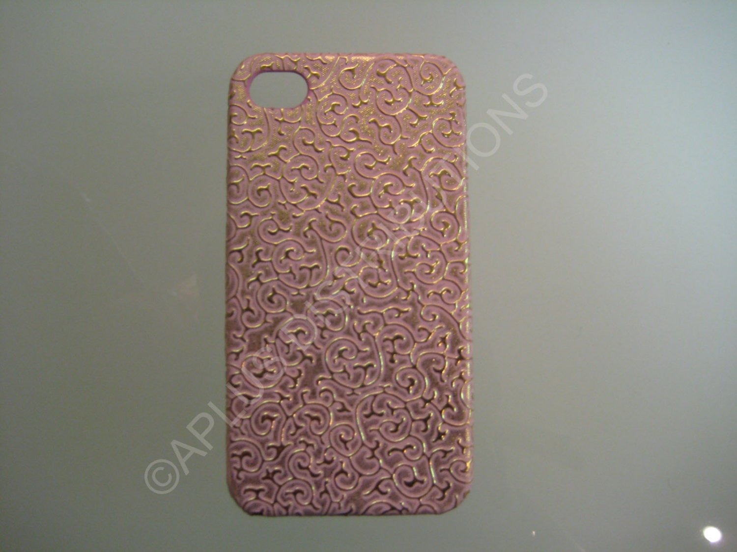 New Pink Ornate Vines Design Hard Protective Cover For iPhone 4 - (0088)