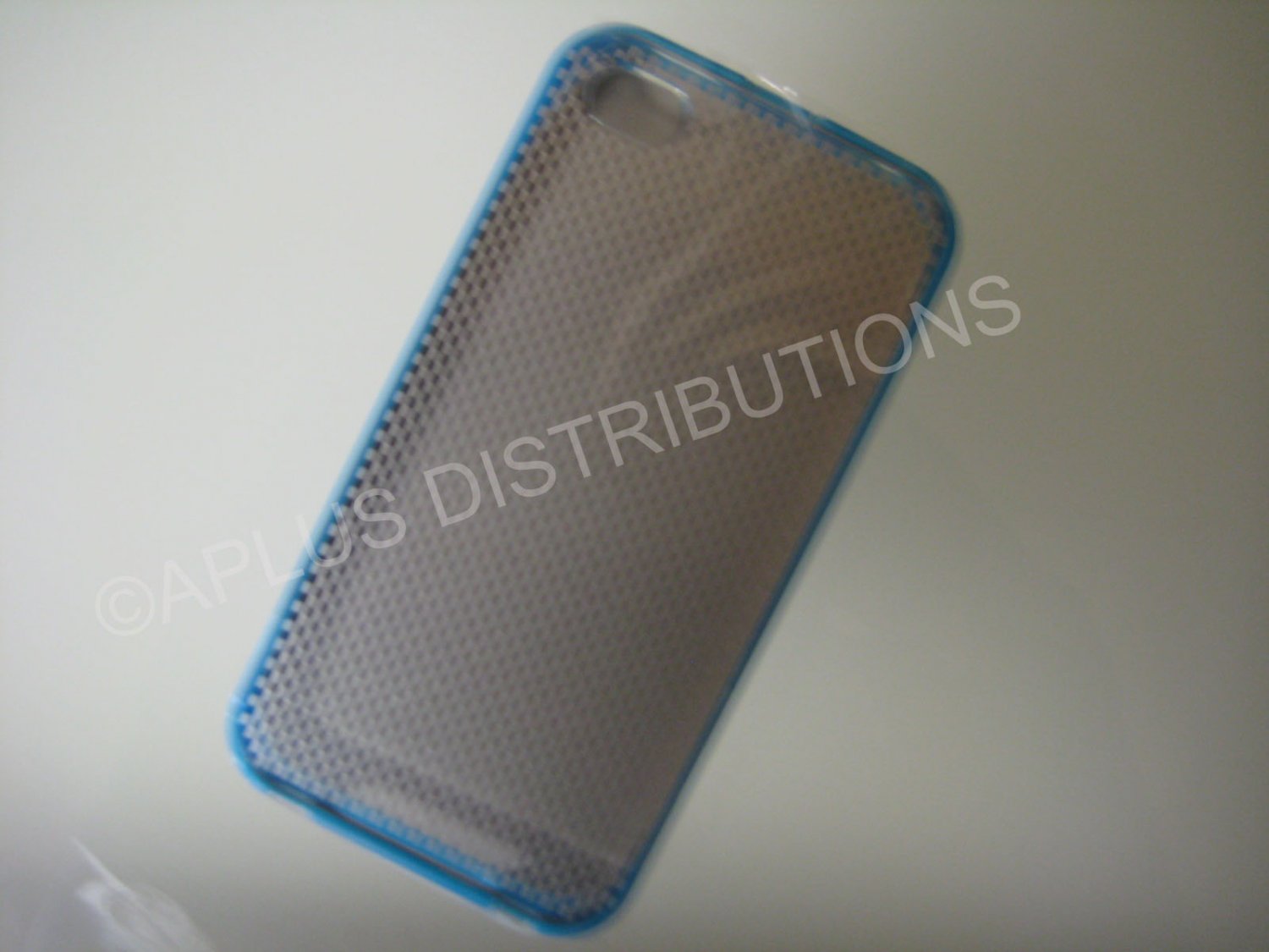 New Blue Transparent Checkered Pattern Hard Protective Cover For iPhone 4 - (0149)