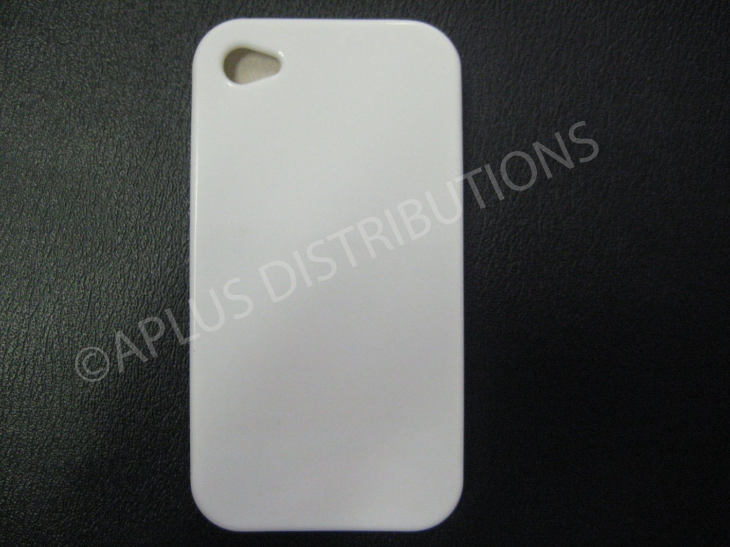 New White Solid Color Design TPU Cover For iPhone 4 - (0134)