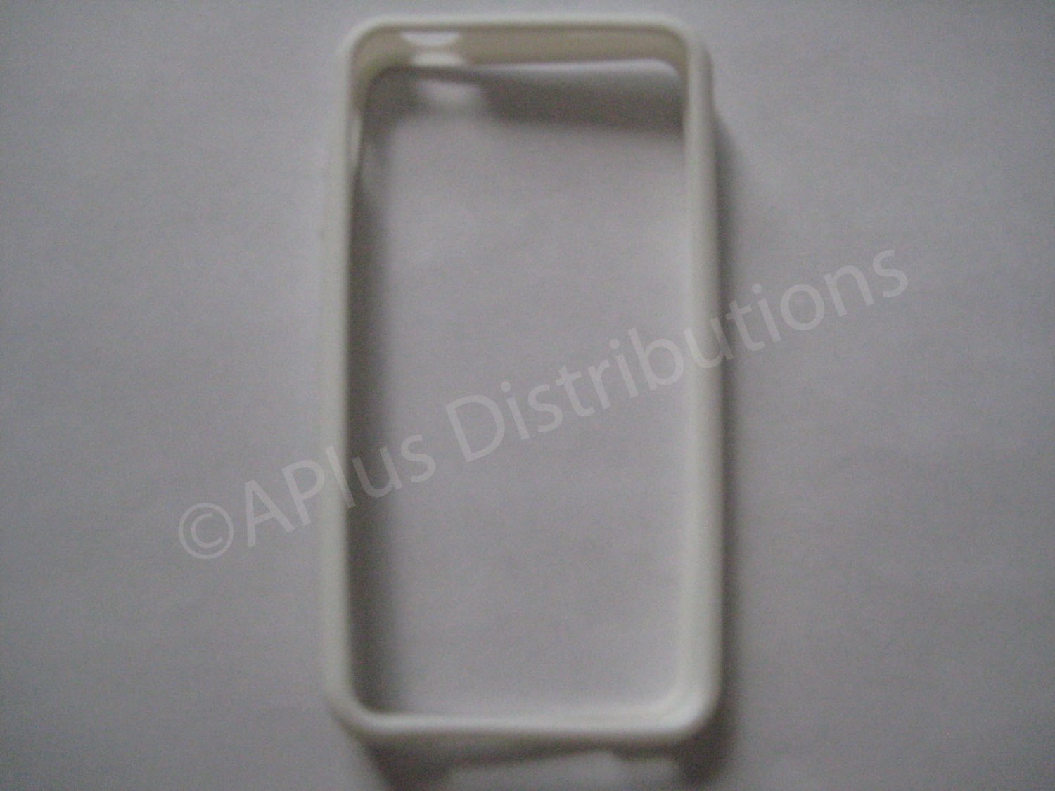 New White Bumper Design TPU Cover For iPhone 4 - (0054)