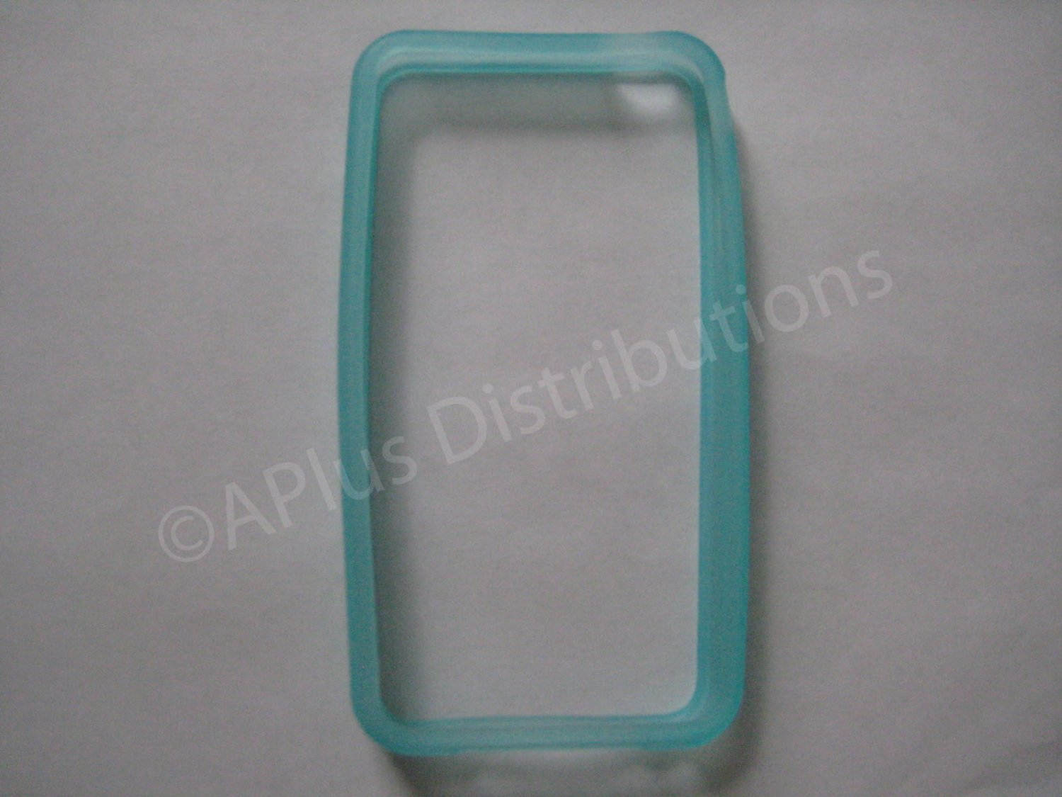 New Light Blue Bumper Design TPU Cover For iPhone 4 - (0052)