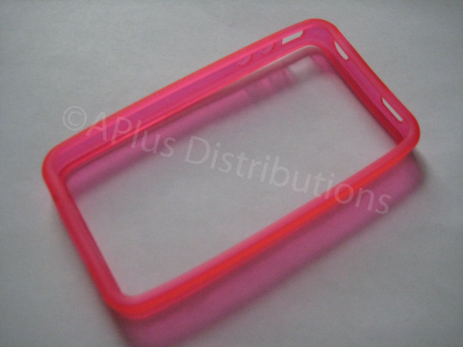 New Hot Pink Bumper Design TPU Cover For iPhone 4 - (0046)