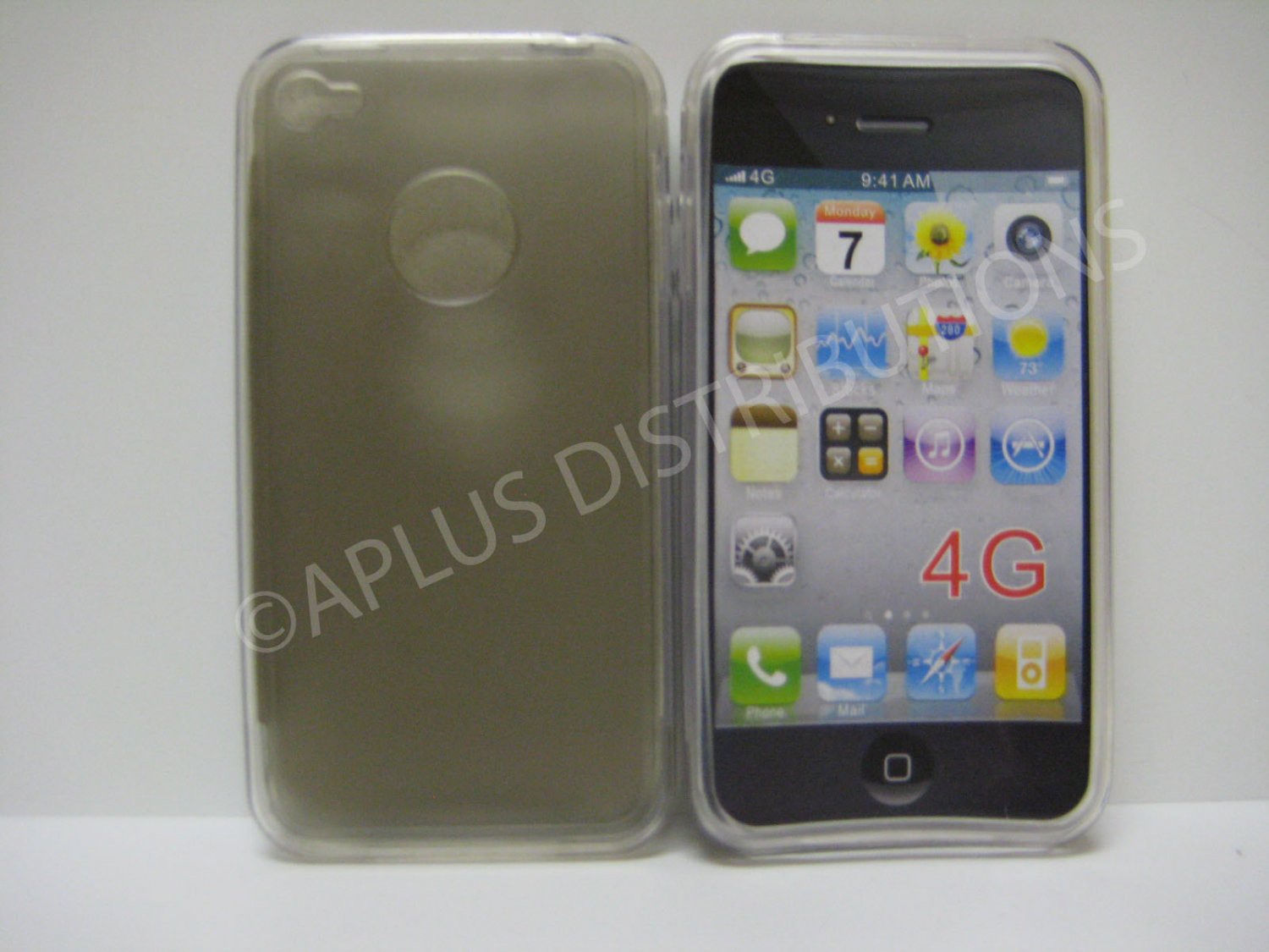 New Smoke Tpu/Soft Combo Design TPU Cover For iPhone 4 - (0136)