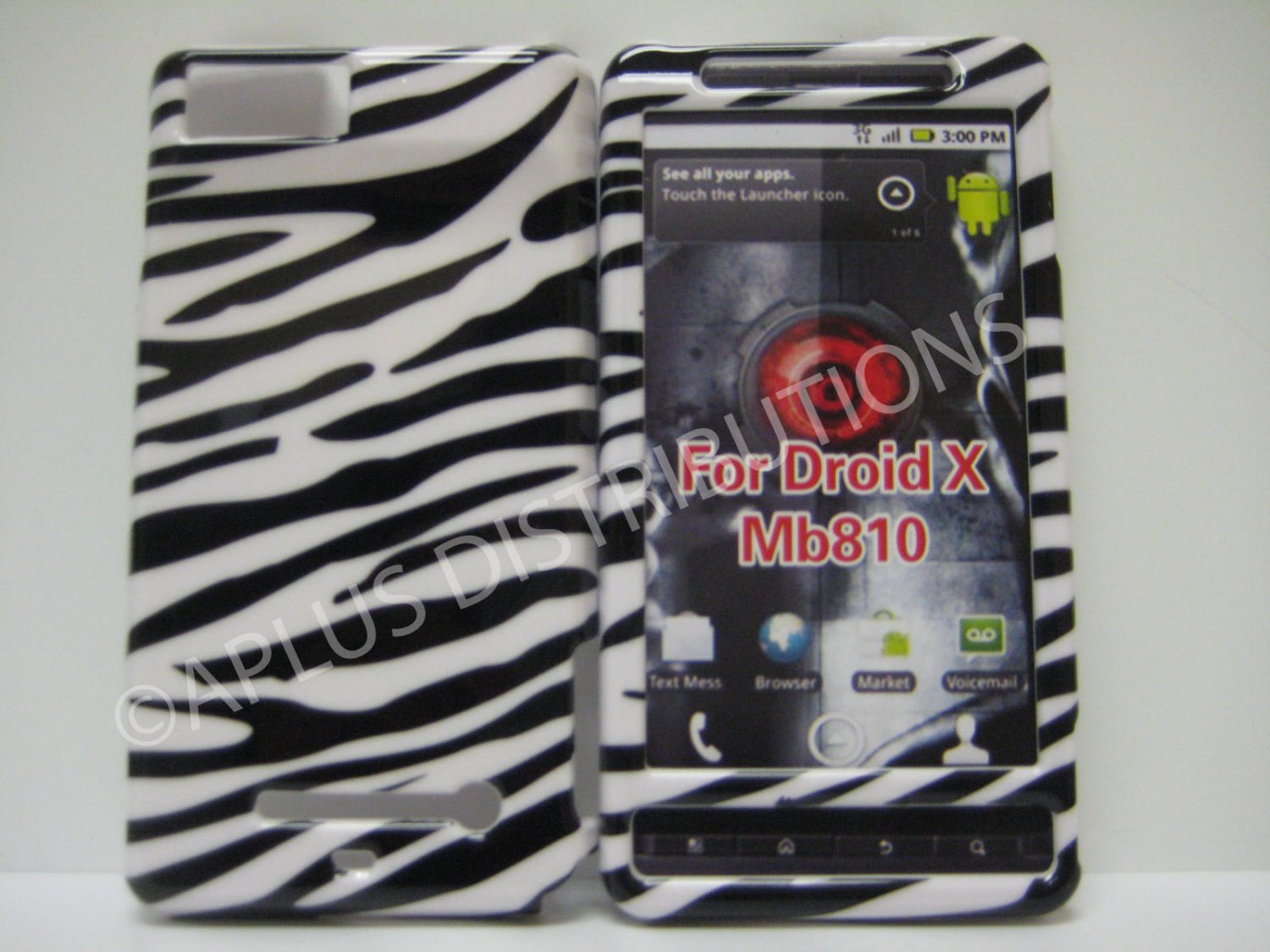 New Black Zebra Design Hard Protective Cover For Motorola Droid X MB810 - (0001)