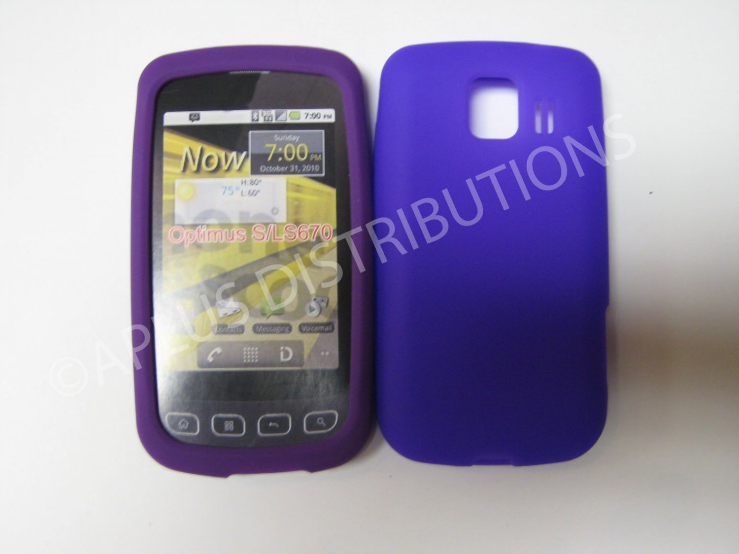 New Purple Solid Color Silicone Skin Case For LG Optimus S LS670 - (0016)