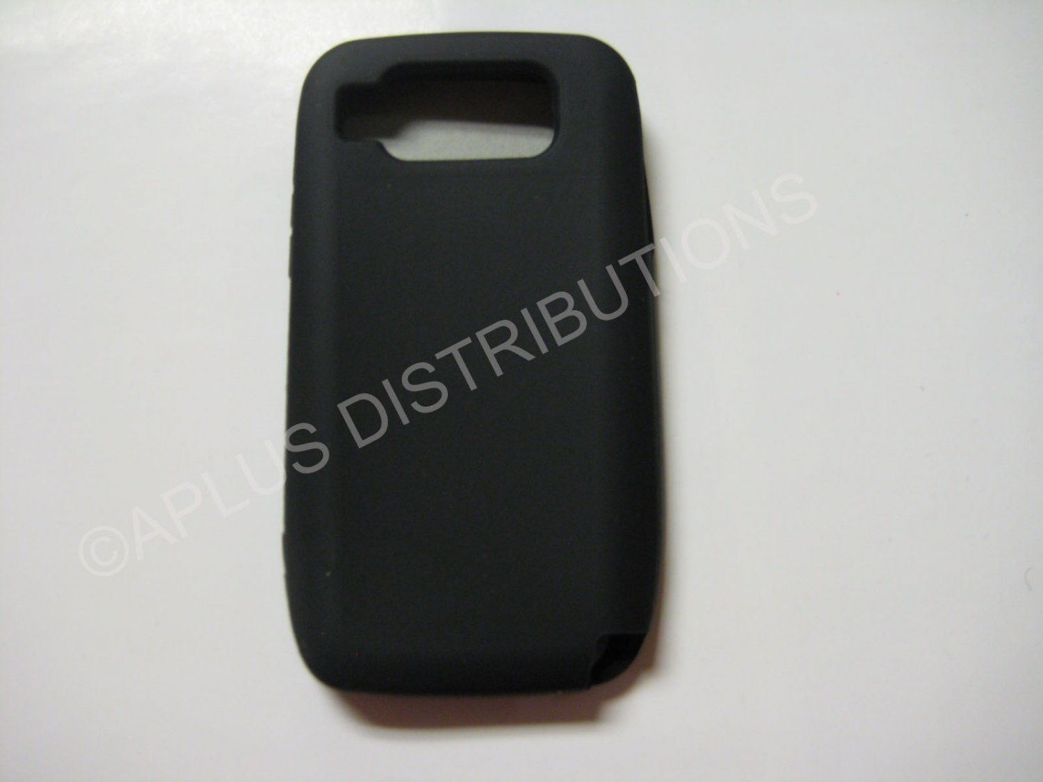 New Black Solid Color Silicone Skin Case For Nokia E72 - (0006)