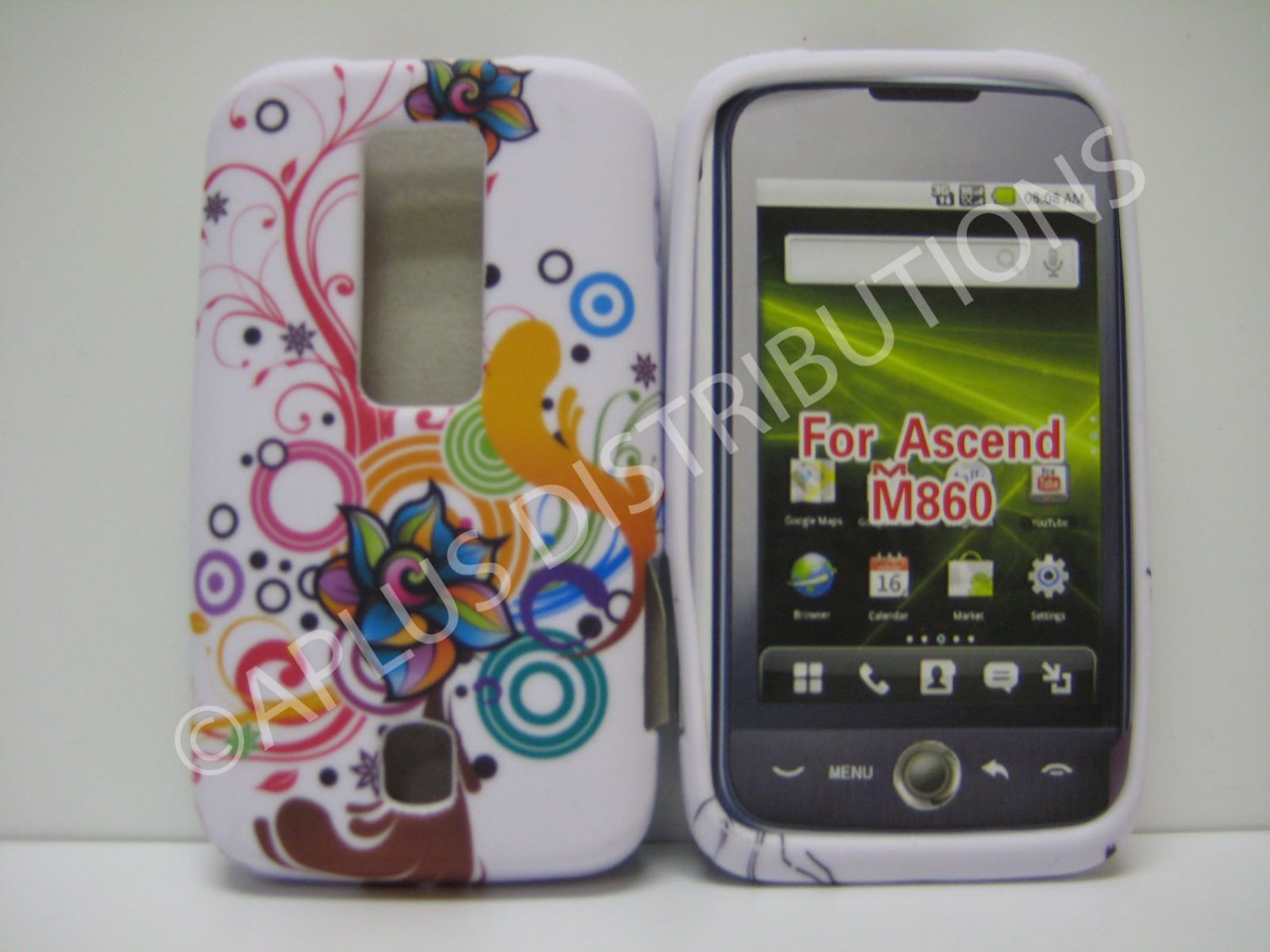 New Groovy Pinwheel Design TPU Cover For Huawei Ascend M860 - (0019)
