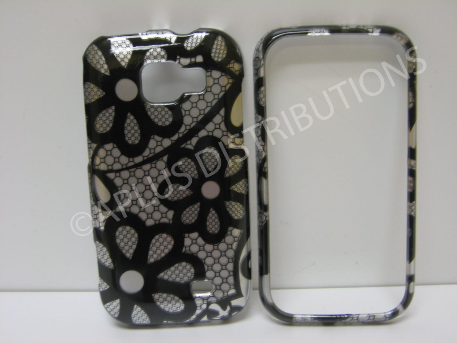 New Black Tri-Dasies Series Hard Protective Cover For Samsung Transform M920 - (0039)