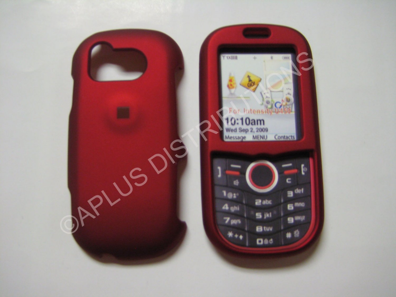 New Red Rubberized Hard Protective Cover For Samsung Intensity U450 - (0054)