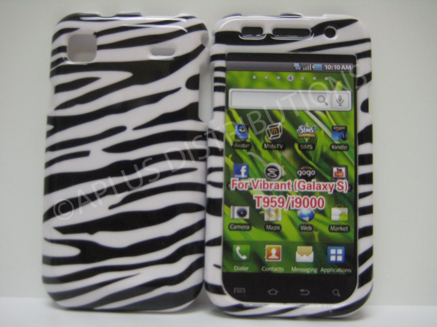 New Black Zebra Design Hard Protective Cover For Samsung Galaxy S I9000 - (0001)