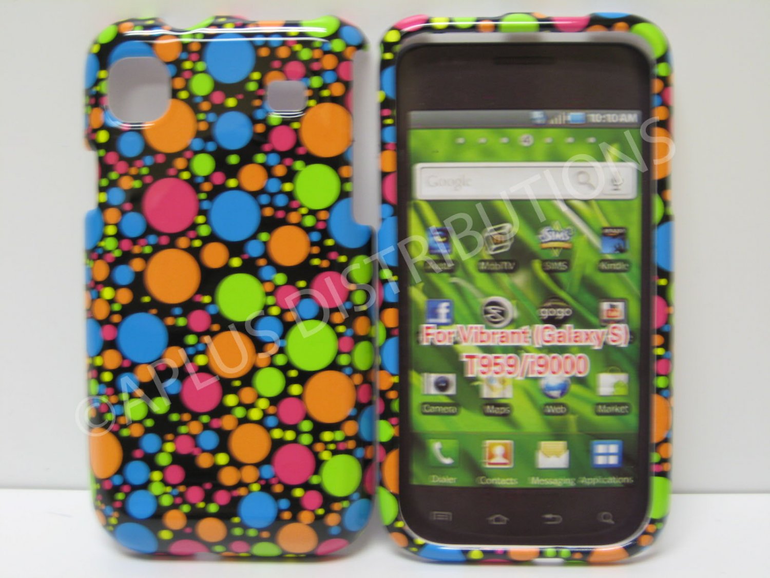 New Multi-Color Polk-A-Dots Hard Protective Cover For Samsung Galaxy S I9000 - (0029)
