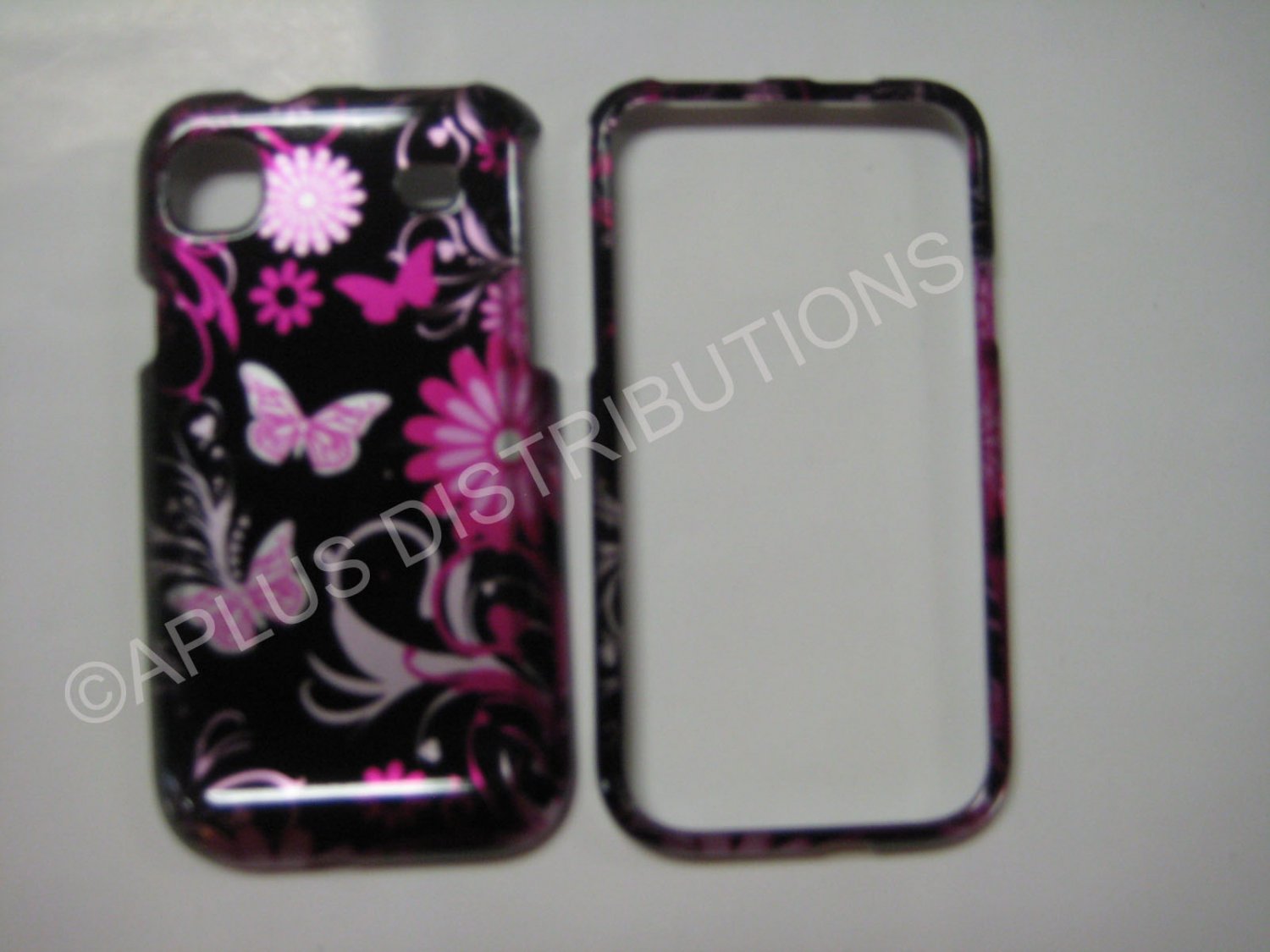 New Pink 3D Butterfly Hard Protective Cover For Samsung Galaxy S I9000 - (0012)