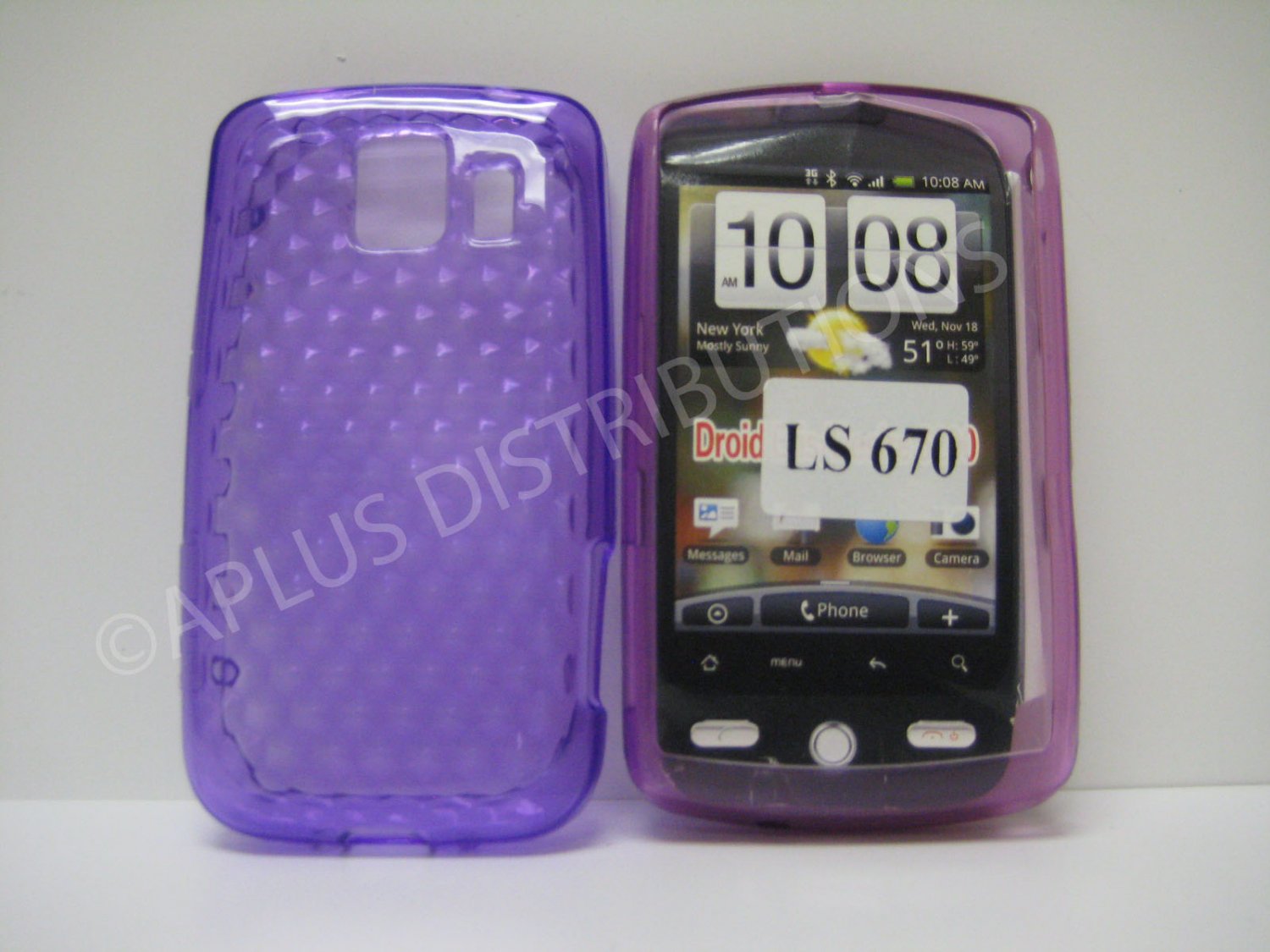New Purple Diamond Cut PatternTPU Cover For LG Optimus S LS670 - (0012)
