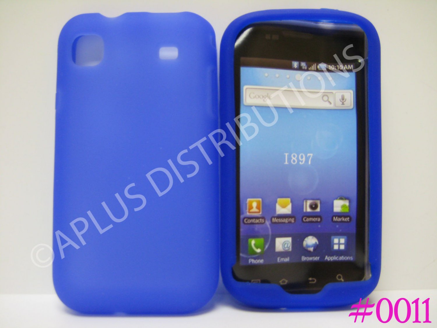 New Dark Blue Solid Color Silicone Skin Case For Samsung Galaxy S I9000 - (0011)