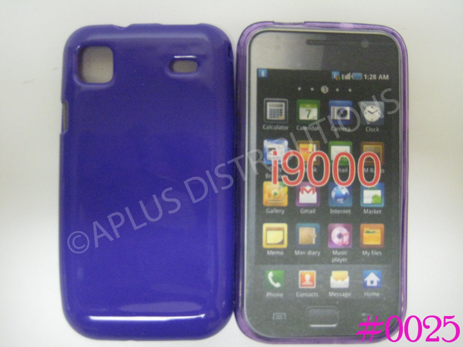 New Purple Solid Color TPU Cover For Samsung Galaxy S I9000 - (0025)