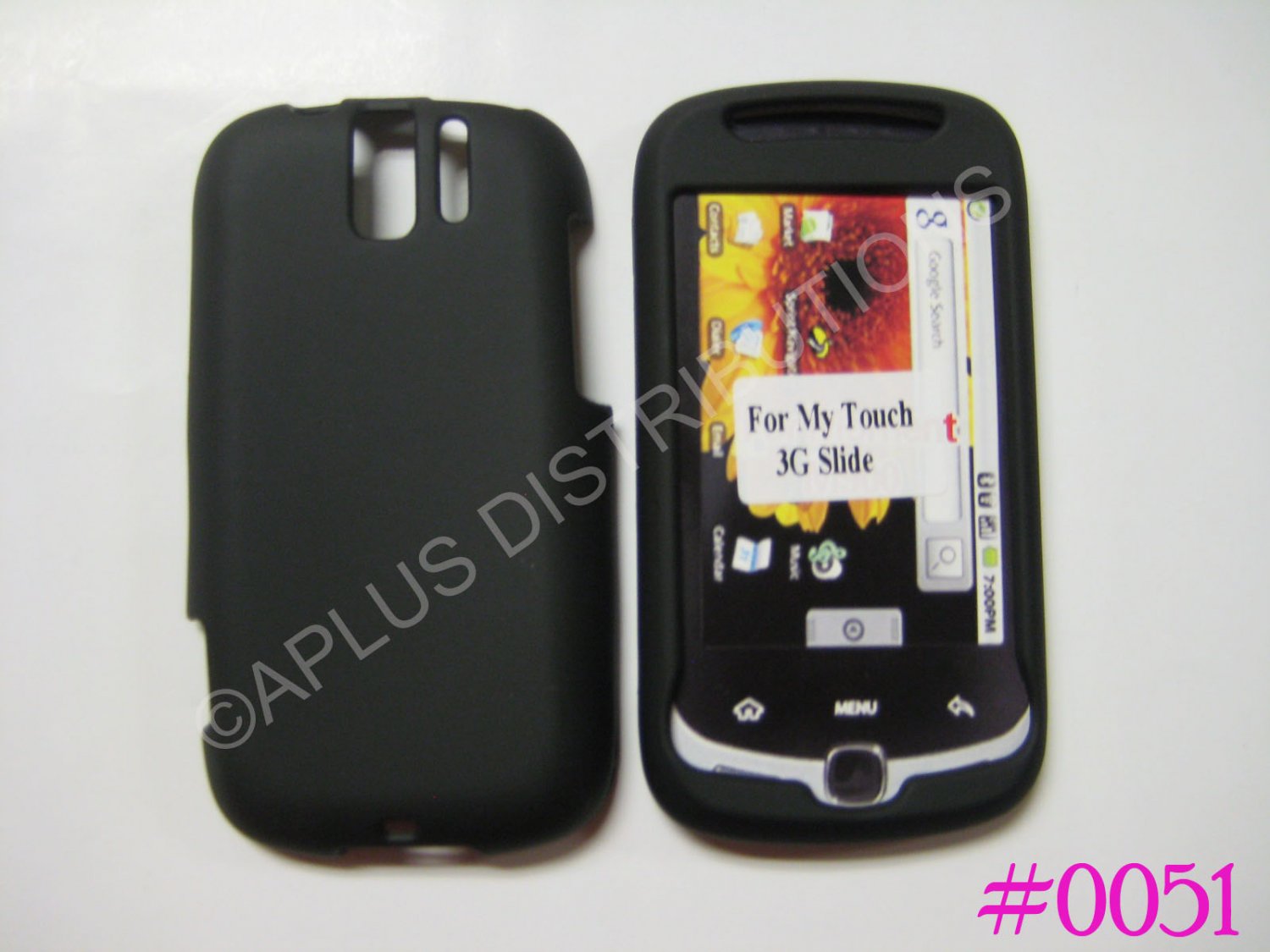New Black Rubberized Hard Protective Cover For HTC My Touch Slide 3G - (0051)